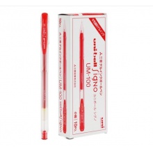 三菱 UM-100 双珠水笔/啫哩笔 0.5mm 红色 10支/盒