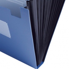 齐心(Comix) 12格易分类松紧带式风琴包 F4302 蓝色