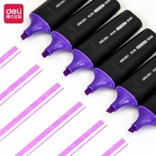 得力 S600 方头荧光笔 5.0mm 紫色 10支/盒