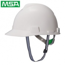 梅思安 10146458 标准型PE安全帽一指键帽衬针织布吸汗带D型下颌带 白色 均码