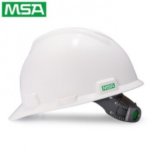 梅思安 10146458 标准型PE安全帽一指键帽衬针织布吸汗带D型下颌带 白色 均码