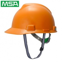 梅思安 10146460 标准型PE安全帽一指键帽衬针织布吸汗带D型下颌带 橙色 均码