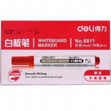 得力 6811 白板笔 2.0mm 红色 按支销售
