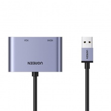 绿联 20518 USB3.0转HDMI/VGA转换器 CM449 墨蓝色