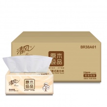 清风 BR38A61 双层塑包面巾纸150抽 10包/提