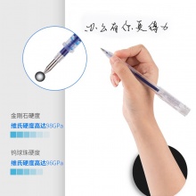 得力 S760 子弹头中性笔芯 0.5mm 蓝色 20支/盒