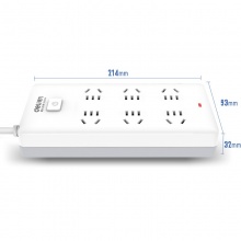 得力 18264 单控八联接线板插座 10米 白色