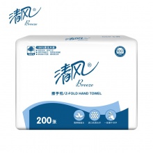 清风 B913A1S 单层三折擦手纸 200抽/包 20包/箱