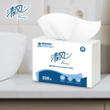 清风 B913A1S 单层三折擦手纸 200抽/包 20包/箱