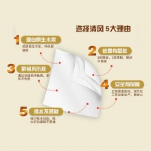 清风 B22AA1C 原木纯品3层平纹卷筒卫生纸205段 10卷/提 10提/箱