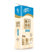 清风 B22AA1C 原木纯品3层平纹卷筒卫生纸205段 10卷/提 10提/箱